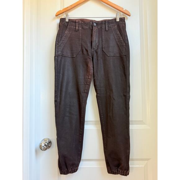 PAIGE Mayslie Transcend Denim Weekender Jogger 27" Chicory Coffee Luxe Coating - Picture 5 of 16